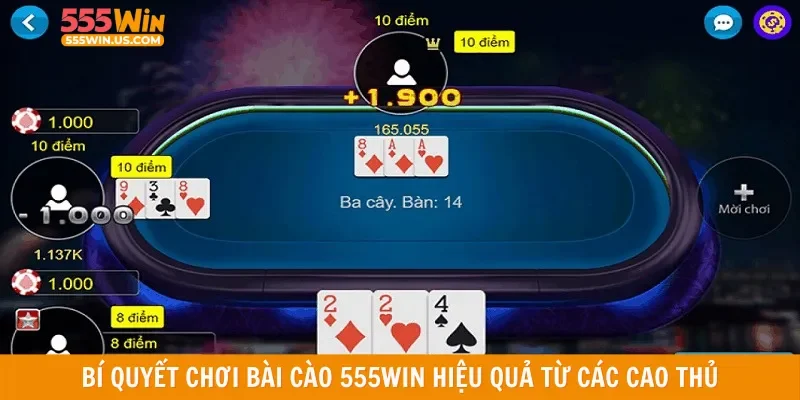 Bí quyết chơi bài cào 555win hiệu quả từ các cao thủ