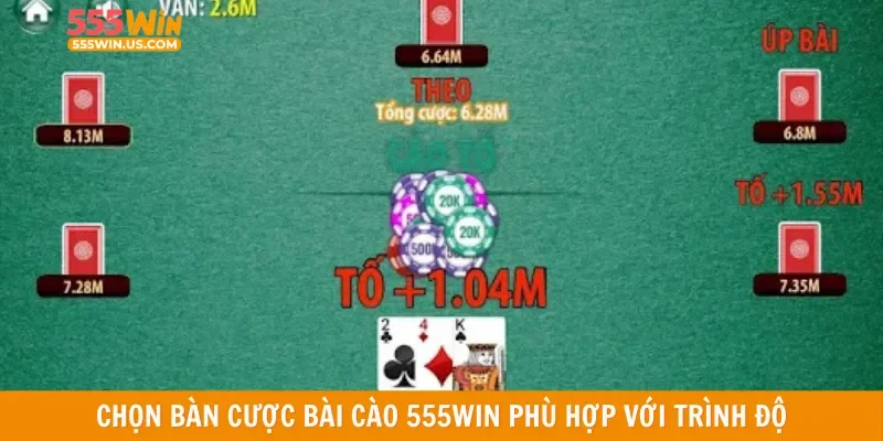 Chọn bàn cược bài cào 555win phù hợp với trình độ